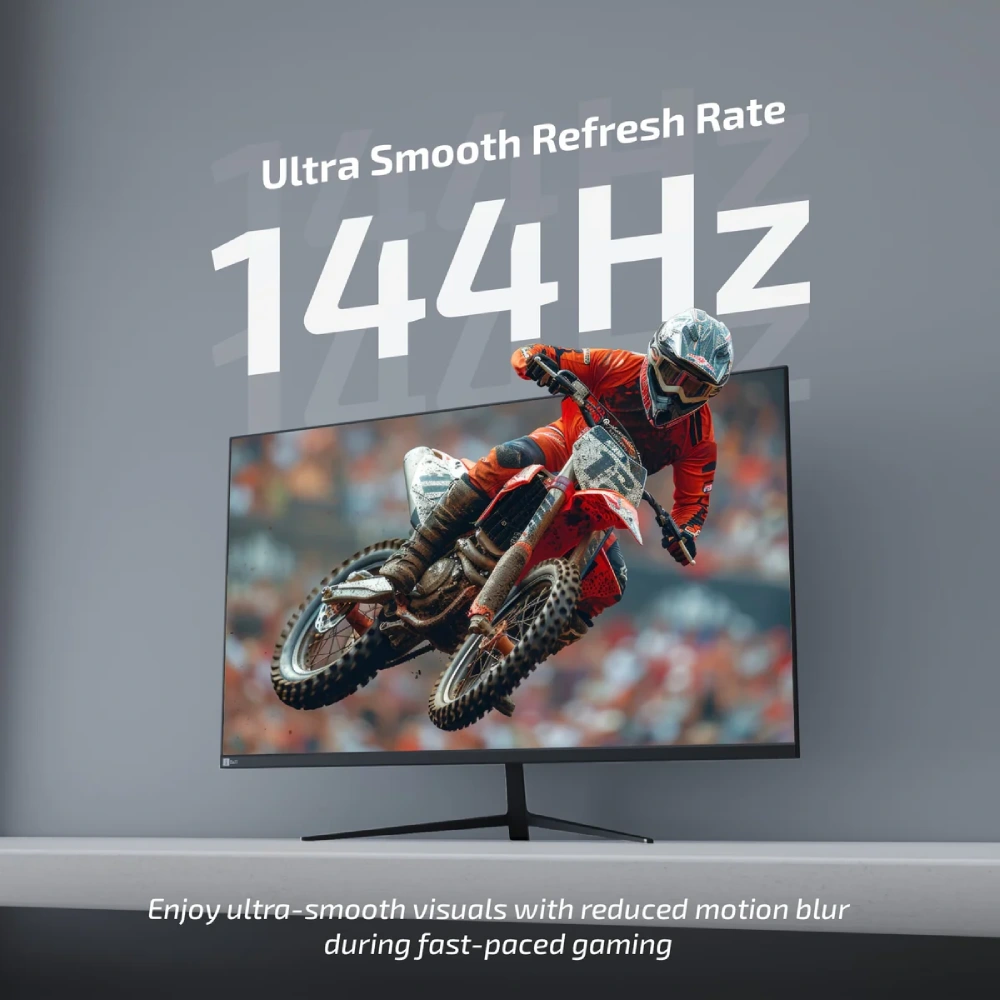 Iball LED Monitor 27" FHD IPS 144 Hz with HDMI | DP (Bird i270) Black view 3